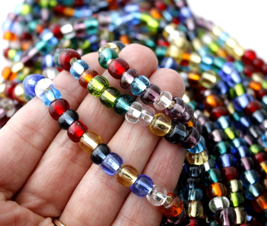 Rainbow Glass Beads Large Glass Seed Beads